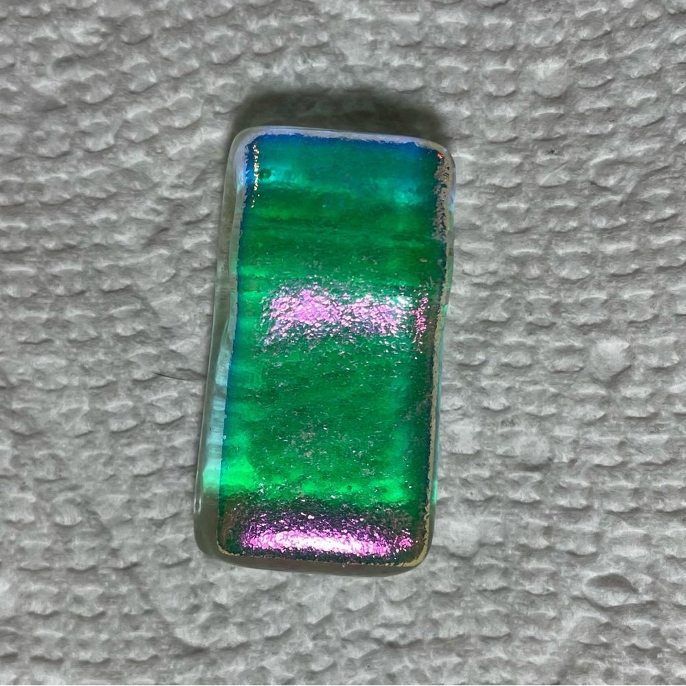 Paula Radke pendant. Great colors. Iridescent pink, green. With SS Chain - Picture 6 of 6